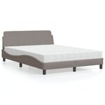 vidaXL Lit avec matelas taupe 140x190 cm tissu