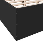 vidaXL Cadre de lit noir 160x200 cm bois d'ingénierie