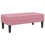 Canapé de jardin vidaXL avec banc et coussins en velours rose