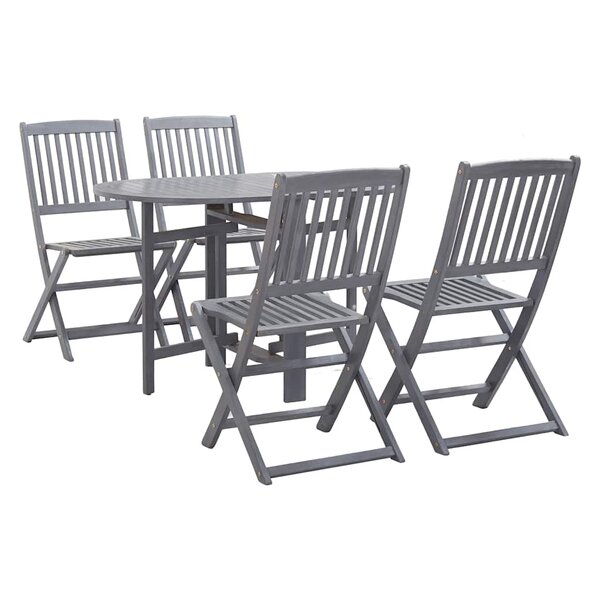 vidaXL Ensemble à manger de jardin 5 Pièces Bois d'acacia massif Gris
