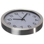 Perel horloge murale 30 cm blanc et argenté