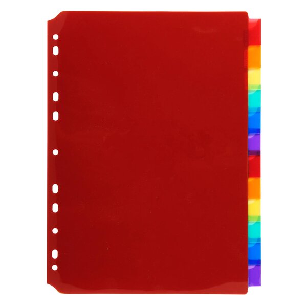 Intercalaires Pp Transparent Couleurs Avec Porte Étiquette A4 12 Positions - Couleurs Assorties - X 10 - Exacompta