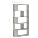 vidaXL Bibliothèque/Séparateur de pièce Gris béton Bois d’ingénierie