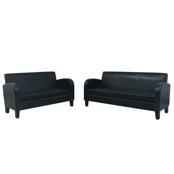 vidaXL Ensemble de canapés 2 Pièces cuir synthétique noir