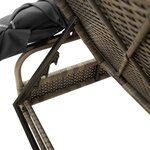vidaXL Chaise longue avec auvent gris résine tressée