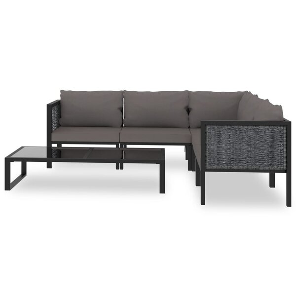 Salon de jardin meuble d'extérieur ensemble de mobilier 6 pièces avec coussins résine tressée anthracite 02_0016852