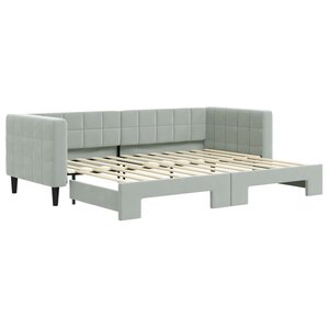 vidaXL Lit de jour avec lit gigogne gris clair 80x200 cm velours