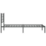 vidaXL Cadre de lit métal sans matelas avec tête de lit noir 90x190 cm