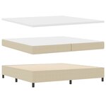 vidaXL Lit avec Sommier et Matelas Beige Clair 200x200 cm Tissu en Velours Côtelé