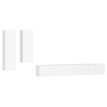 vidaXL Ensemble de meubles TV 4 Pièces Blanc Bois d'ingénierie