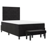 vidaXL Lit à ressort avec matelas et banc noir 120x200 cm en velours