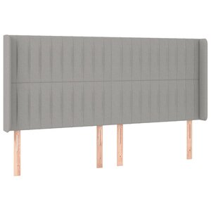 vidaXL Tête de lit avec oreilles Gris clair 163x16x118/128 cm Tissu