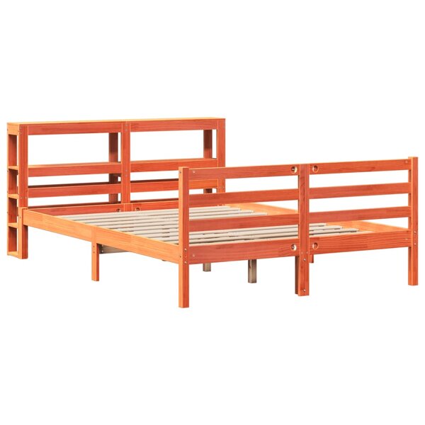vidaXL Cadre de lit sans matelas cire marron 120x190cm bois pin massif