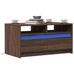 vidaXL Table basse avec lumières LED chêne marron bois d'ingénierie