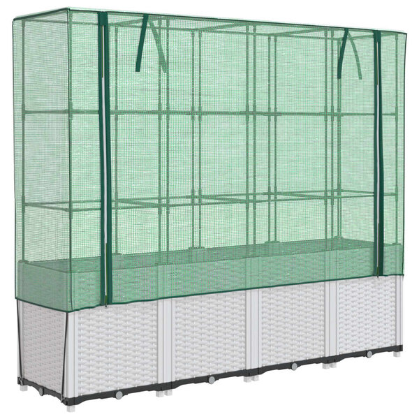 vidaXL Jardinière surélevée avec housse aspect rotin 160x40x153 cm