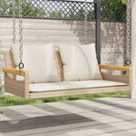 vidaXL Balancelle avec coussins beige 109x62x40 cm résine tressée