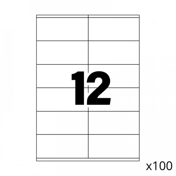 1200 étiquettes multi usages / 100 pages de 12 étiquettes (657)