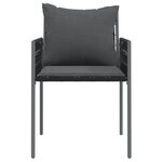 vidaXL Chaises de jardin avec coussins lot de 4 noir 54x61x83 cm rotin