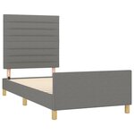 vidaXL Cadre de lit sans matelas gris foncé 100x200 cm tissu