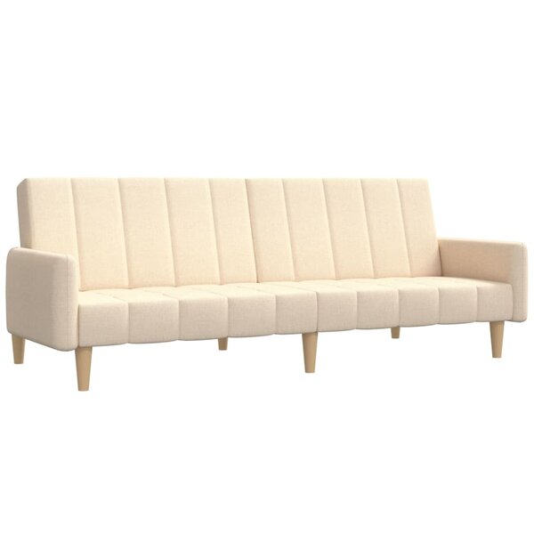 vidaXL Canapé-lit à 2 places crème tissu