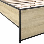 vidaXL Cadre de lit chêne sonoma 180x200 cm bois d'ingénierie et métal