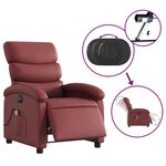 vidaXL Fauteuil de massage inclinable électrique rouge bordeaux