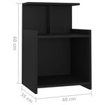 vidaXL Tables de chevet 2 Pièces Noir 40x35x60 cm Aggloméré