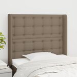 vidaXL Tête de lit avec oreilles Taupe 83x16x118/128 cm Tissu