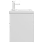 vidaXL Armoire d'évier avec lavabo intégré Blanc Aggloméré