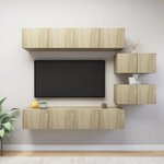 vidaXL Ensemble de meuble TV 6 Pièces Chêne sonoma Bois d'ingénierie