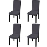 vidaXL Housse de chaise droite extensible 4 Pièces anthracite