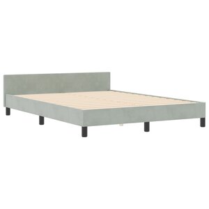 Lit vidaXL Gris clair 140x200 cm Velours
