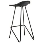vidaXL Tabourets de bar lot de 2 noir cuir véritable