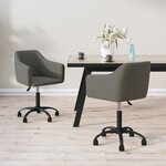 vidaXL Chaises pivotantes à manger lot de 2 Gris foncé Velours