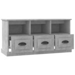 vidaXL Meuble TV gris béton 100x35x50 cm bois d'ingénierie