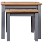 vidaXL Tables gigognes 2Pièces Gris Bois de pin massif Assortiment Panama