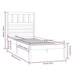 vidaXL Cadre de lit noir 75x190 cm petit simple bois massif de pin
