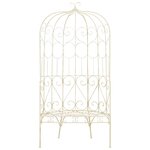 vidaXL Banc de jardin 95 cm Fer Blanc antique
