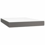 vidaXL Sommier à lattes de lit avec matelas Gris 140x190 cm Similicuir