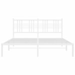vidaXL Cadre de lit métal sans matelas et tête de lit blanc 150x200 cm