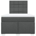 vidaXL Sommier à lattes de lit avec matelas Gris foncé 120x200cm Tissu