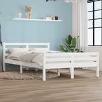 vidaXL Cadre de lit sans matelas blanc bois massif 150x200 cm