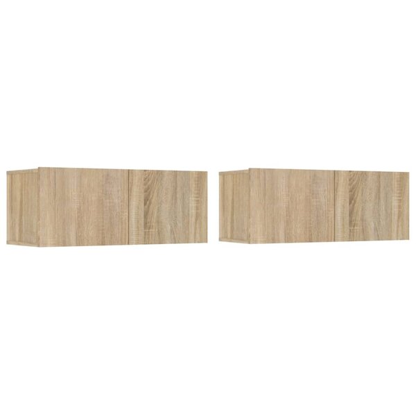 vidaXL Meubles TV 2 Pièces chêne sonoma 80x30x30 cm bois d'ingénierie