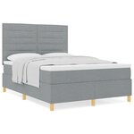 vidaXL Lit à ressorts avec matelas gris clair 140x190 cm tissu