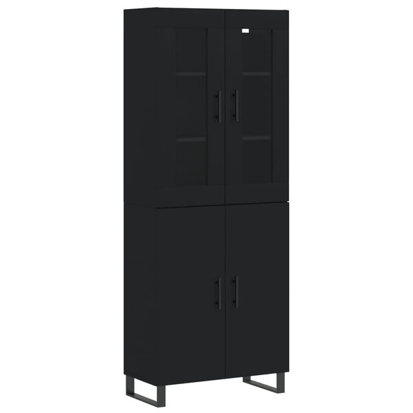 vidaXL Buffet haut Noir 69 5x34x180 cm Bois d'ingénierie
