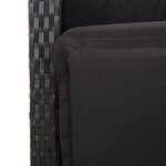 vidaXL Ensemble à manger de jardin coussins 7Pièces Noir Résine tressée