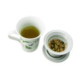 Tisanière fleurie porcelaine 250 ml + Tisane Soirées d'hiver