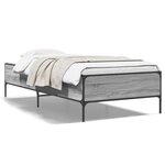 vidaXL Cadre de lit sans matelas sonoma gris 90x190 cm