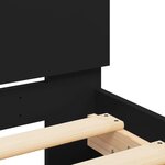 vidaXL Cadre de lit avec tête de lit noir 90x200 cm bois d'ingénierie