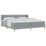 Lit Box Spring vidaXL avec Matelas - Gris clair - 200x200 cm - Tissu